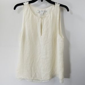 Diane Von Furstenberg White Silk Tank Top Size M